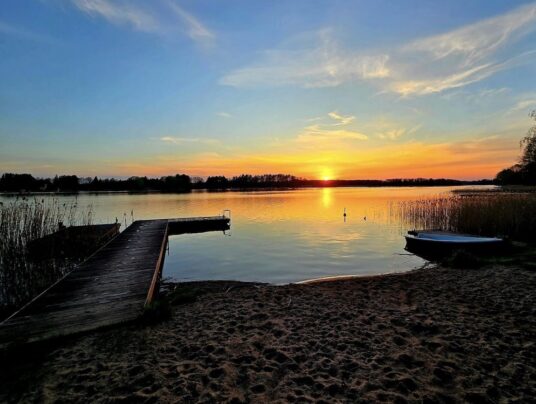 SIRVIS-owe projekcje, zdjęcie: zachód słońca - SIRVIS - jezioro Serwy - Suwalszczyzna