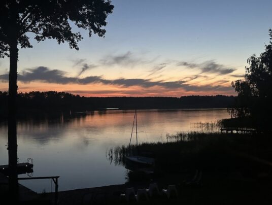 SIRVIS-owe projekcje, zdjęcie: zachód słońca - SIRVIS - jezioro Serwy - Suwalszczyzna